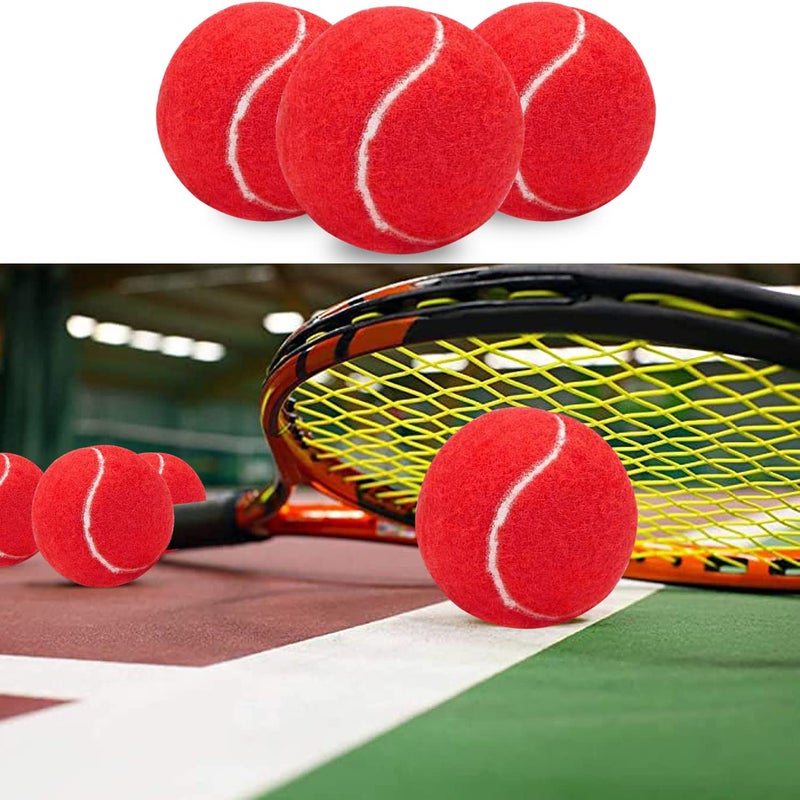URBEST Tennis Balls, 12 Packs Training Tennis Balls Practice Balls for Novice Player, Pet Dog Playing Balls with Mesh Carry Bag (Red) - Image 5